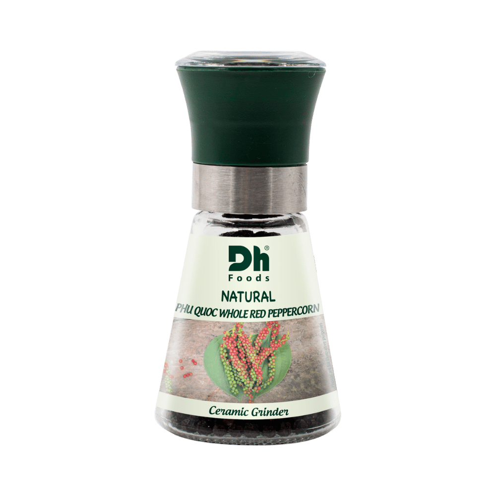 NATURAL Phu Quoc reifer roter Pfeffer - Keramik-Pfeffermühle