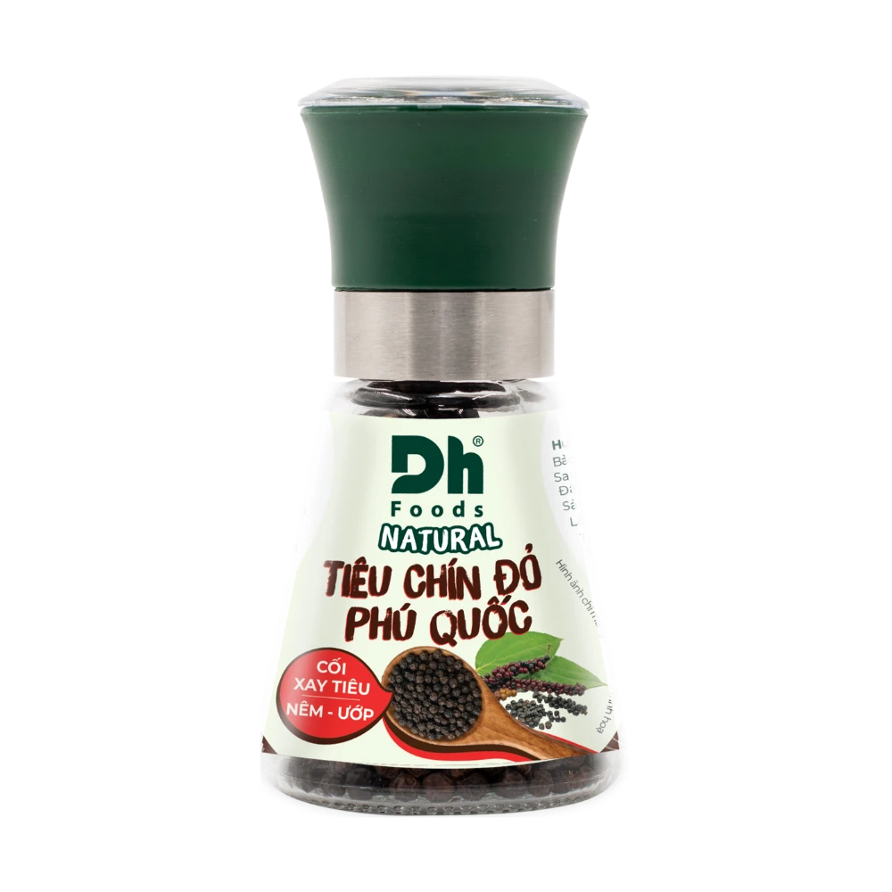 Natural Ti&ecirc;u Ch&iacute;n Đỏ Ph&uacute; Quốc - Nắp cối xay Ceramic